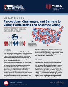 Cover of Military Families: Perceptions, Challenges, and Barriers to Voting Participation and Absentee Voting